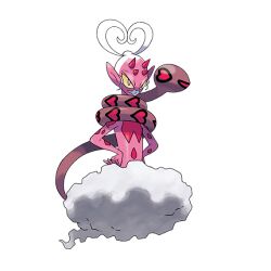 artist_request closed_mouth cloud enamorus enamorus_(incarnate) full_body hands_on_own_hips horns nintendo official_art pointy_ears pokemon pokemon_(creature) pokemon_focus pokemon_legends:_arceus solo third-party_source transparent_background white_hair white_lips