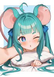 Rule 34 | 1girl, blush, highres, one eye closed, regiana (jubi), tagme, tail, wink