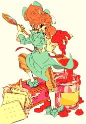 bad_id bad_pixiv_id cracker cracker-chan food jam nasou ninton ribbon solo twintails