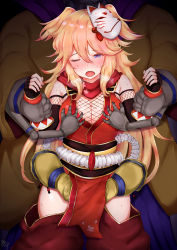 Rule 34 | 1girl, blonde hair, blue eyes, blush, breasts, hemachi, highres, large breasts, long hair, ninon (princess connect!), princess connect!